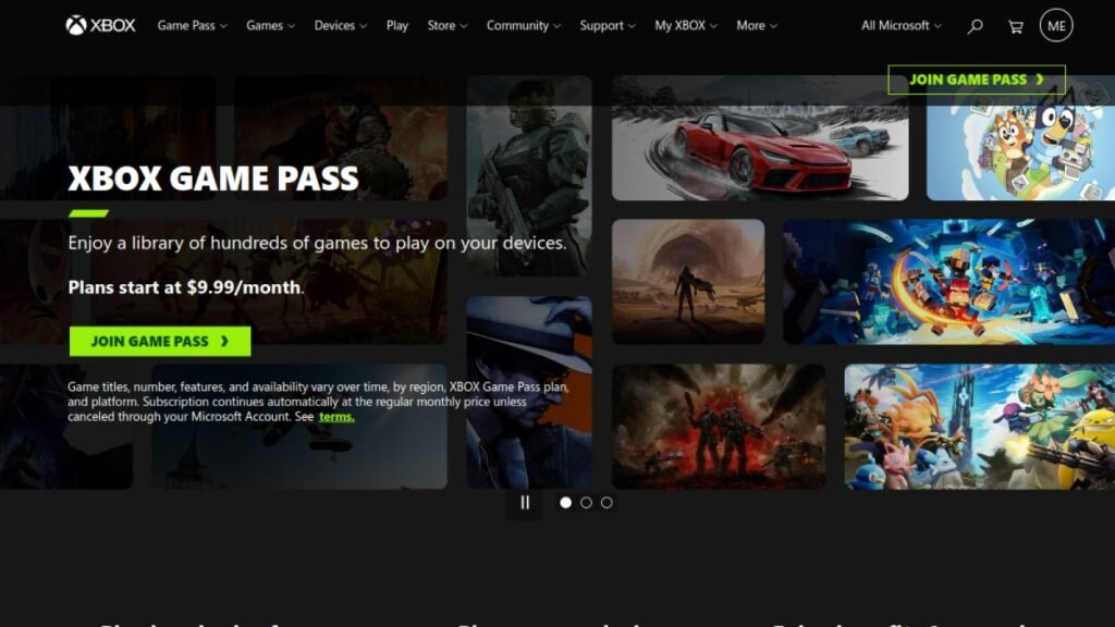 Xbox Game Pass Ultimate page